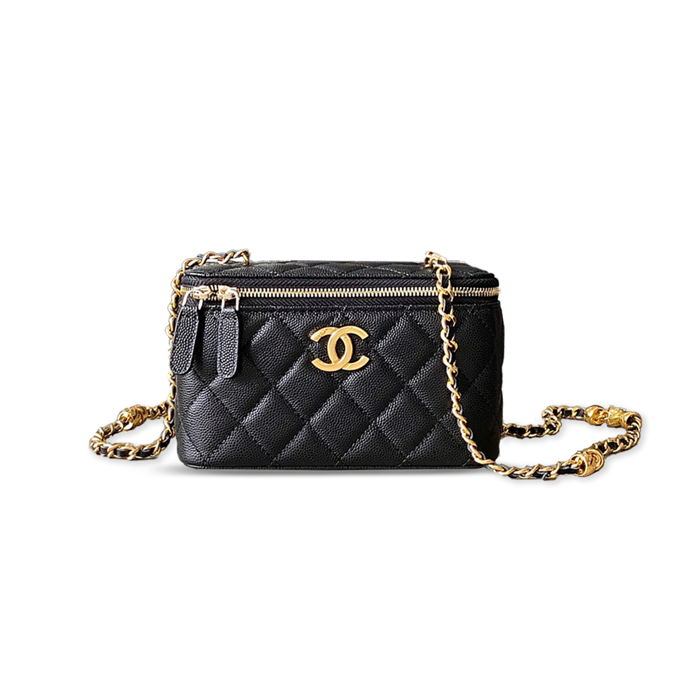 CHANEL 25C GOLDEN BEADS VANITY CASE 396453 (17*9.5*8cm)